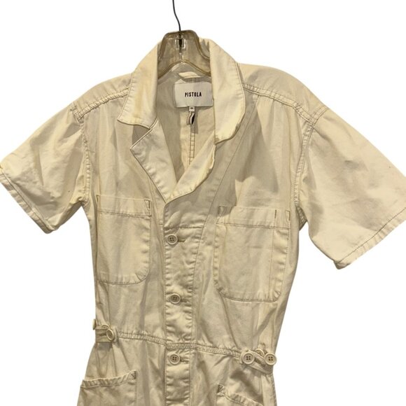 pistola anthropologie white cotton jumpsuit XS - Picture 4 of 4